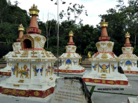 Stupas in the garden at Wat Koh Wanararm, Langkawi, Kedah