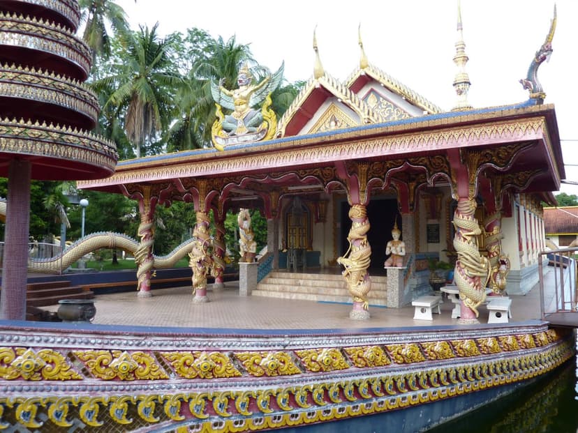 Dragon-boat-shaped shrine at Wat Mai Suwankhiri, Tumpat, Kelantan