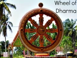 Wheel of Dharma monument at Wat Phothivihan, Tumpat, Kelantan